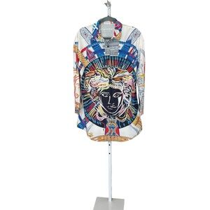 Designer inspired tunic/button down shirt… Highly graphic… Beautiful…szL